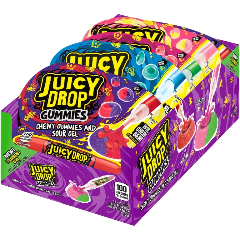 Juicy Drop ジューシードロップ 甘いキャンディ＆酸っぱいジェルペン アソートフレーバー 16個セット Sweet Candy & Sour Gel Pen Assorted Flavors 16packs Juicy Drop Gummy Candy, Sweet Gummies & Sour Gel Pen, Assorted