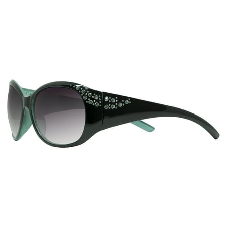 Piranha Eyewear Juicy Black and Teal Womens Sunglasses with Purple Gradient Lens