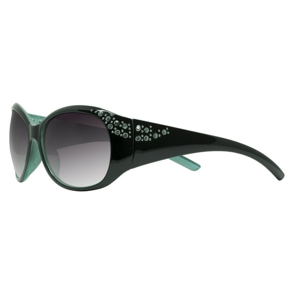 Piranha Eyewear Juicy Black and Teal Womens Sunglasses with Purple Gradient Lens
