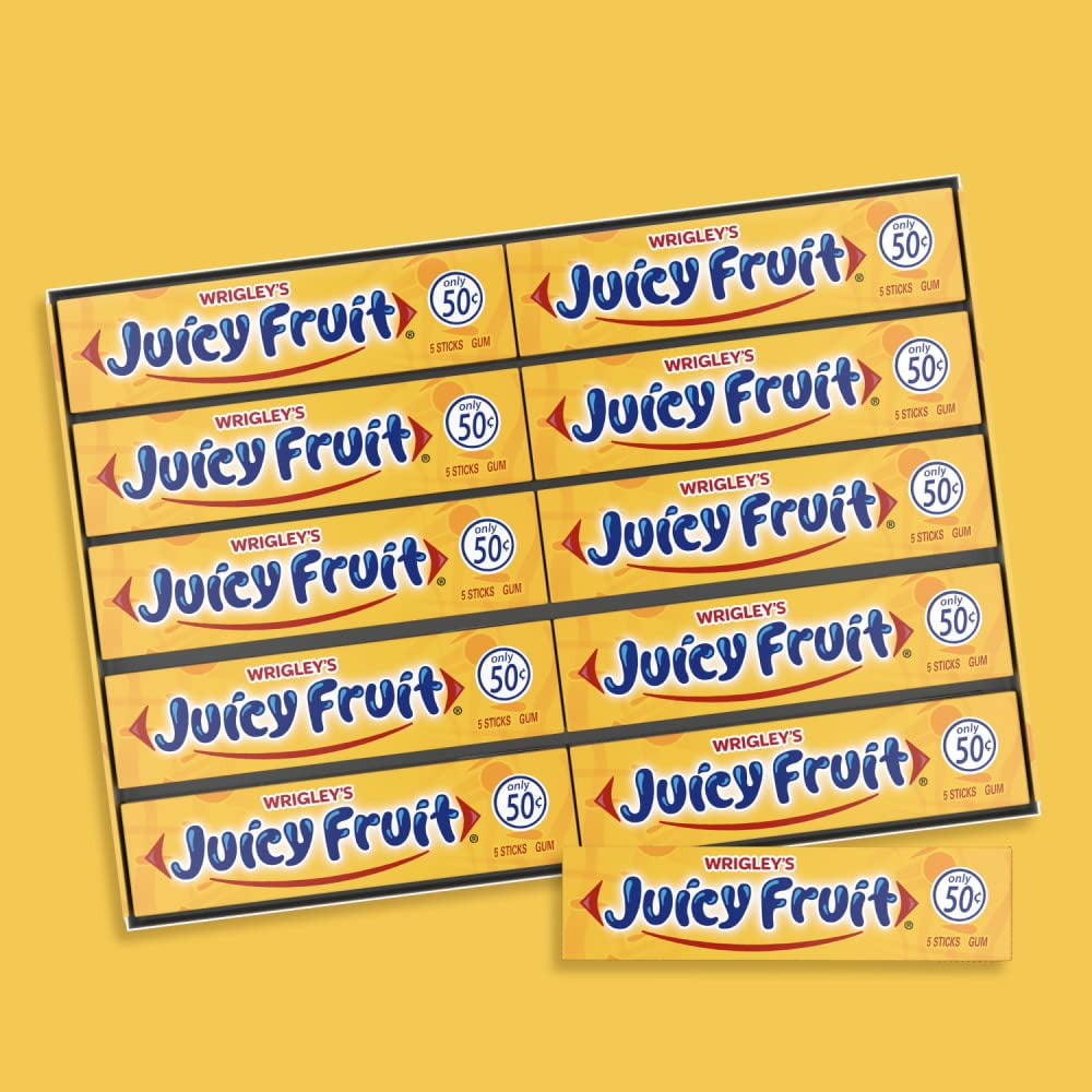 Juicy Fruit Gum WRIGLEY'S Chewing Gum Bulk Pack, 5 Stick (Pack of 20)