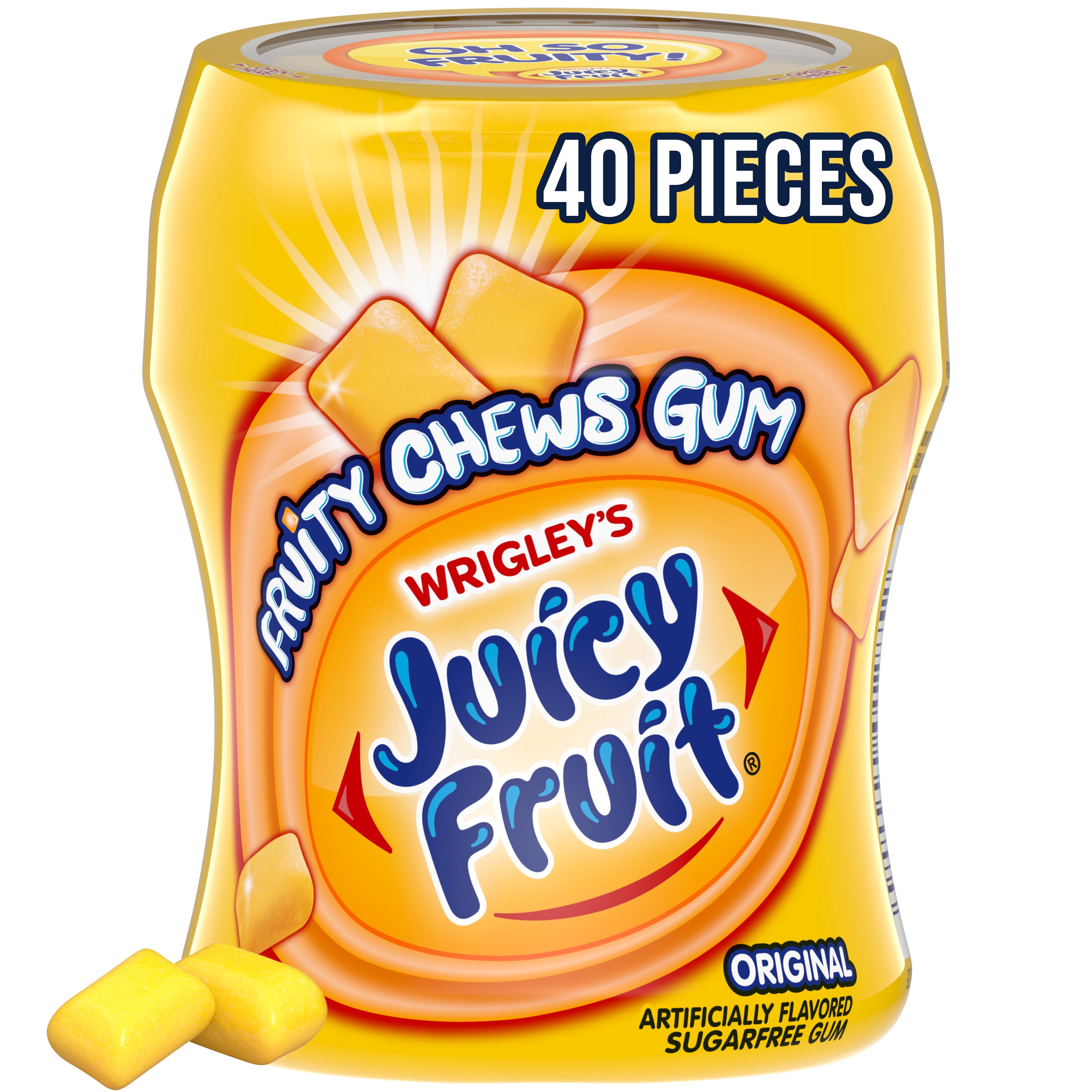 Juicy Fruit Original Bubble Gum - 40 Piece Bottle