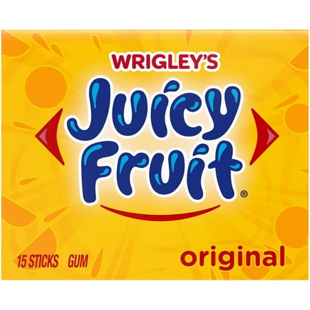 Juicy Fruit Original Bubble Gum, Single Pack - 15 Stick