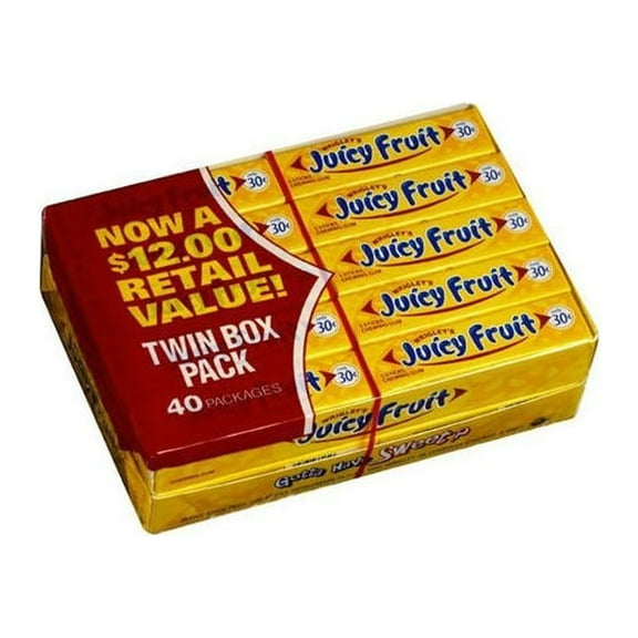 Juicy Fruit Twin Box - 40 Count (2 Pack)