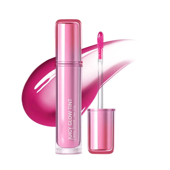 Juicy Glow Tint - 12HR Long Lasting Lip Stain with Hydrating Fruit Extracts - Highly Pigmented, Lightweight, Glossy Finish Buildable Korean Lip Tint