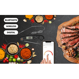 TempPro H06B Wireless Meat Thermometer Digital, 500FT Meat Probe Digital  Wireless Thermometer for Smoker Grill BBQ, Red…