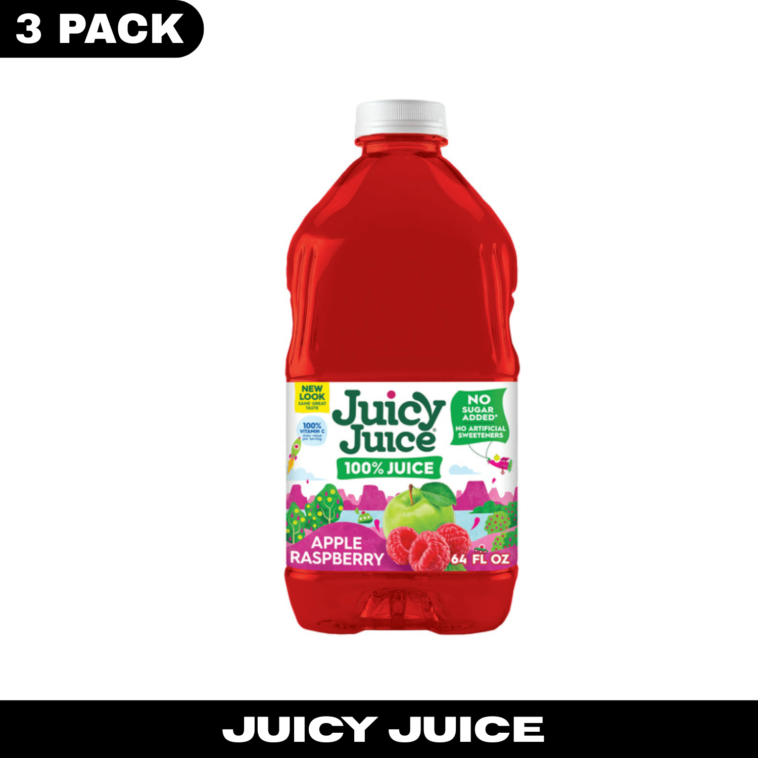Juicy Juice 100% Apple Raspberry Juice, 64 fl oz, Pack of 3 – All ...