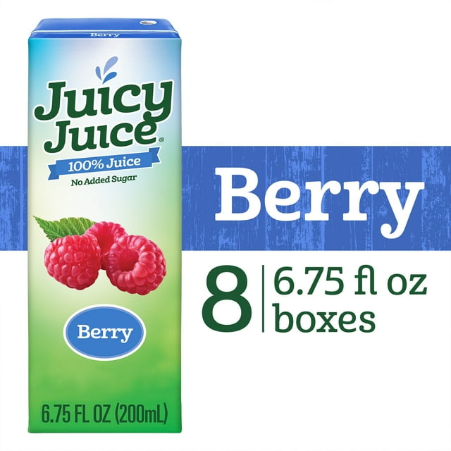 Juicy Juice 100 Juice, Berry, 8 Count, 6.75 FL OZ Juice Boxes