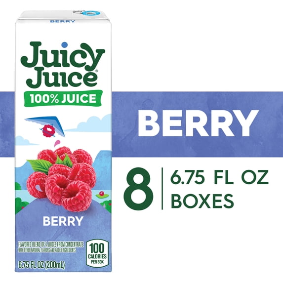 Juicy Juice 100% Juice, Berry, 8 Count, 6.75 fl oz Juice Boxes