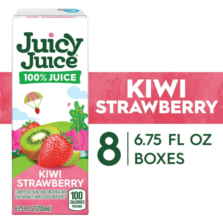 juicy Juicy Juice 100% Kiwi Strawberry Juice, No Added Sugar, 8 Count