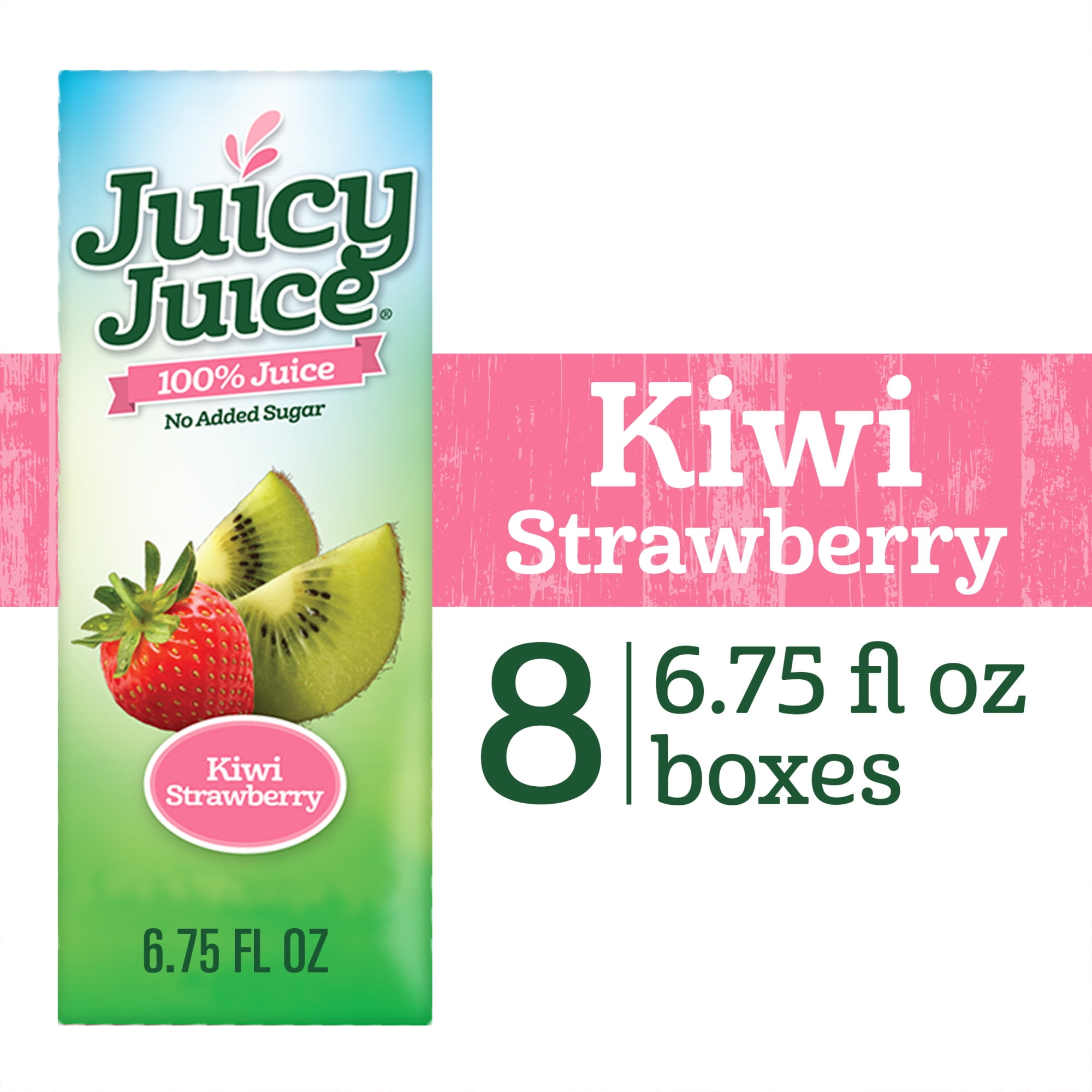 Juicy Juice 100 Juice, Kiwi Strawberry, 8 Count, 6.75 FL Oz Juice
