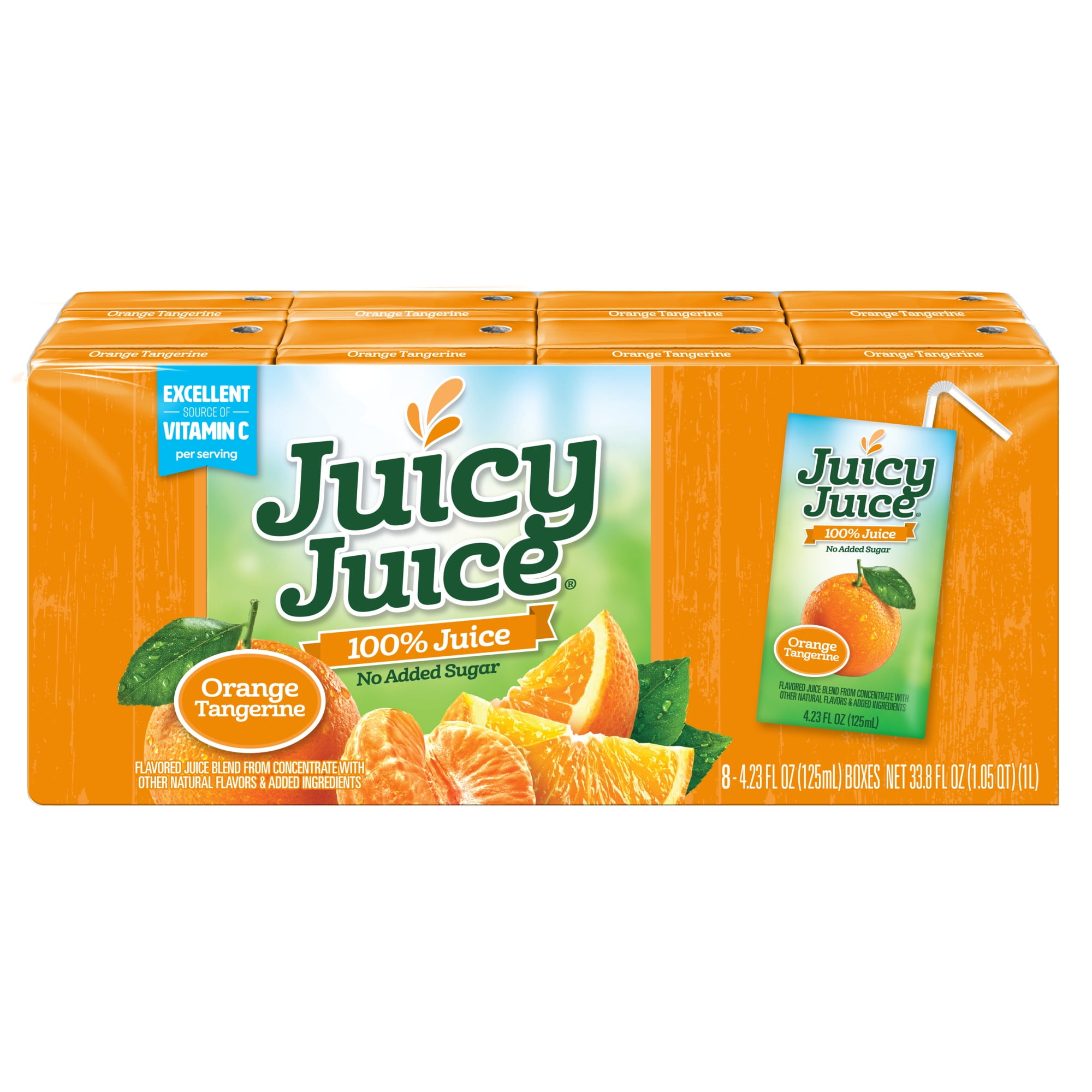 Juicy Juice 100% Juice, Orange Tangerine, 8 Count, 4.23 FL OZ Juice Boxes