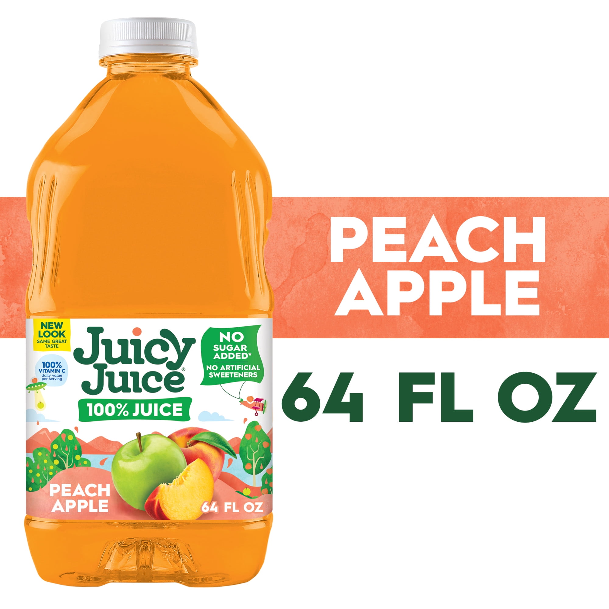 Juicy Juice 100% Juice, Peach Apple, 64 fl oz Bottle