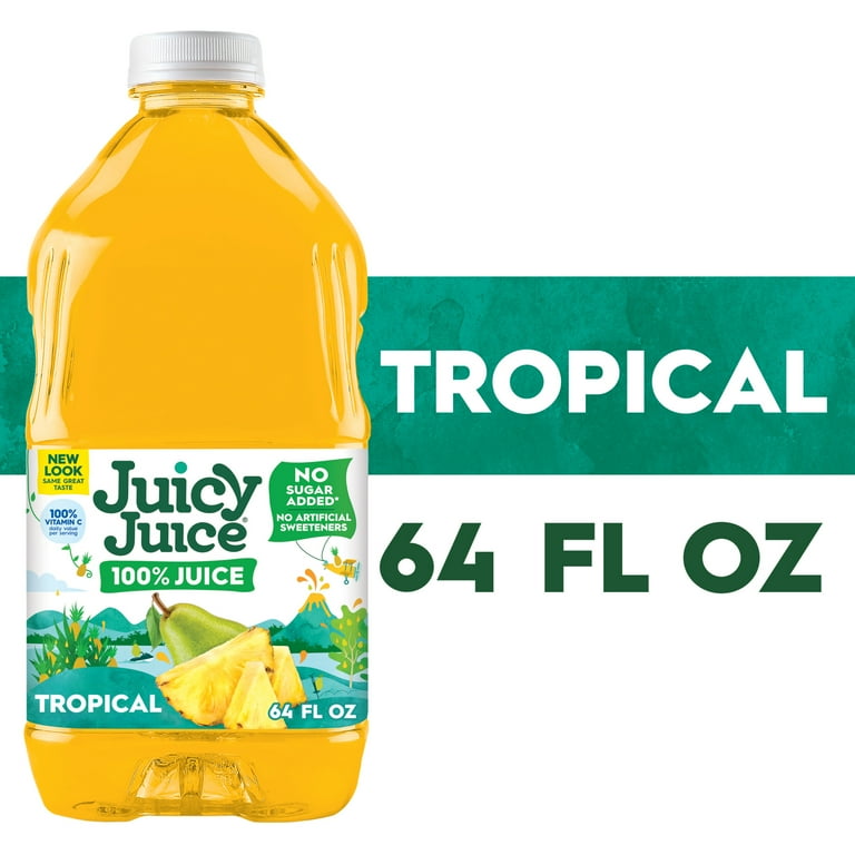 Juicy Juice Tropical 100% Fruit Juice, Sugar-free, 64 fl oz Bottle