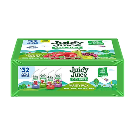Juicy Juice 100% Juice Variety Pack, 4.23 fl oz Juice Boxes, 32 Count