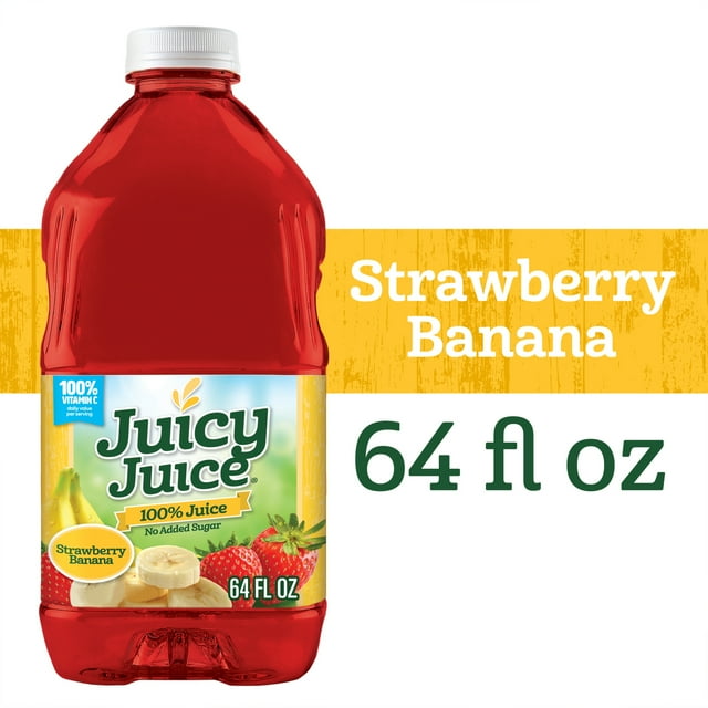 Juicy Juice Strawberry Banana Juice, 100 Juice, 64 FL OZ