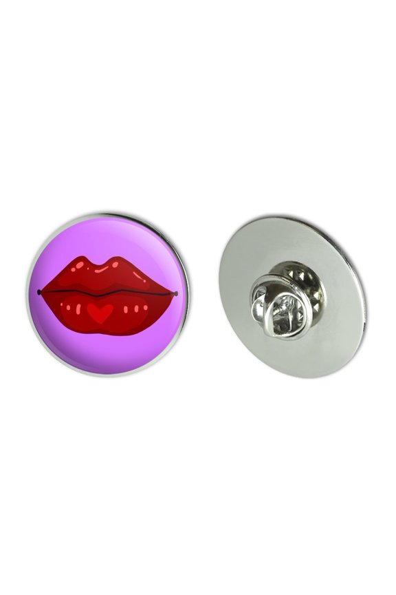 Juicy Luscious Lips Metal 1.1" Tie Tack Hat Lapel Pin Pinback