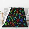 thumbnail image 1 of Juicy Marijuana Leaves Throw Blankets 50"x40" Lightweight Flannel Fleece Cozy Soft Blanket Home Decor for Couch Bed Sofa Bedroom Living Room Travel Birthday Christmas All Season, 1 of 1