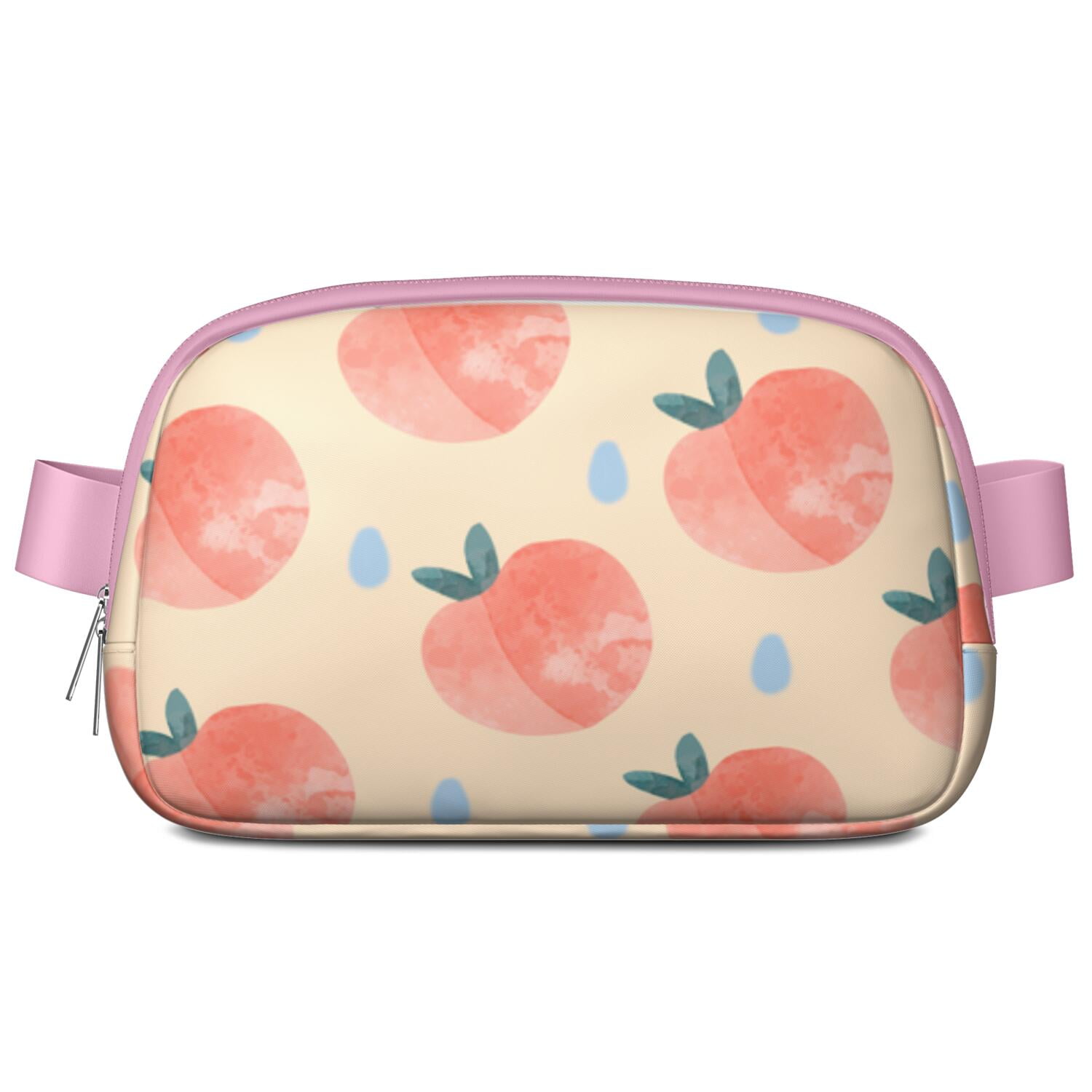Juicy Peach Fanny Pack – Kawaii Cartoon Fruit Belt Bag with Vibrant Pink Design for Peach Lovers