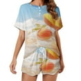 thumbnail image 1 of Juicy Peach Pajama Set for Women 2 Piece Sleepwear Loungewear Short Sleeve, 1 of 7
