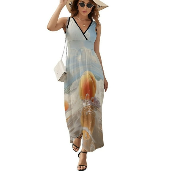 Juicy Peach Pattern Design Sleeveless Dress Summer Clothes for Women Women's Clothing 2025