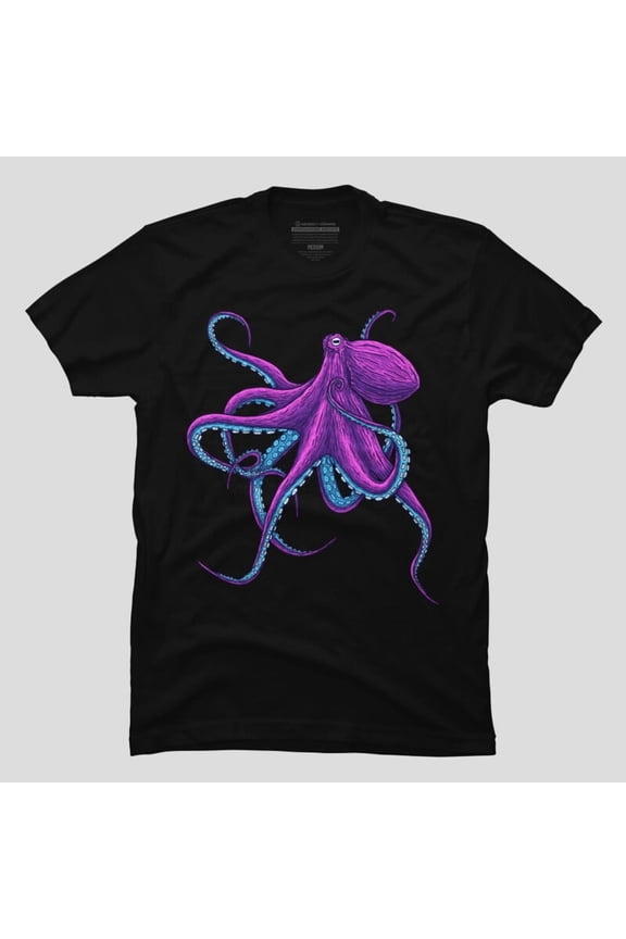Juicy Purple Funny Deep-Sea Octopus Sarcastic Animal Unisex T-Shirt, Up to Size 5XL