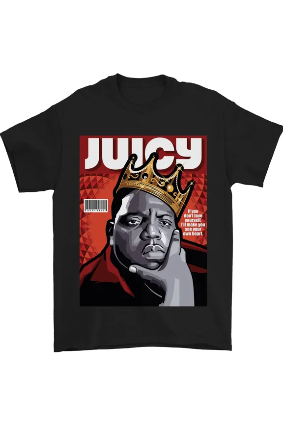 Juicy Rap Music Hip Hop Rapper Old School Art Graphic Cotton Unisex T-Shirt, up to size 5XL