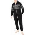 thumbnail image 1 of Juicy Trendz Man Hooded Fleece Onesie Pajamas – Aztec Print, Zip-Up, Unisex Non-Footed Sleepwear Jumpsuit for Adults, 1 of 4