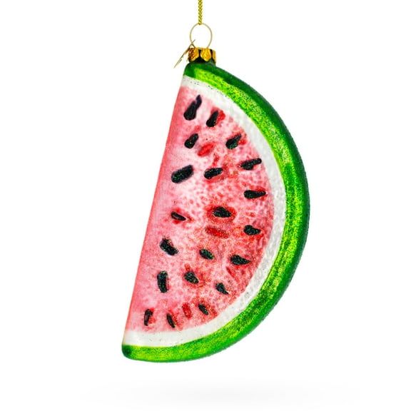 Watermelon Slice Glass Christmas Ornament