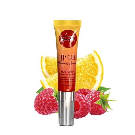 Juicy By Mon Cheri Flavored Gloss Lip Oil with Black Seed, Grapeseed, and Vitamin E, SPF 1, Raspberry Lemonade