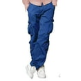 thumbnail image 1 of Juicy Trendz Men’s Cargo Pants with Multi Pockets, Cotton Work Trousers, Outdoor Casual Jogger Pants for Men Navy W30-L30, 1 of 6