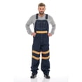 thumbnail image 1 of Juicy Trendz Men's Hi-Vis Safety Bib Overalls, Heavy Duty Workwear Dungaree, Reflective Stripes & Adjustable Straps Orange Dark-Blue W30-L30, 1 of 8