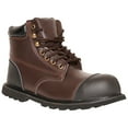 thumbnail image 1 of JuicyTrendz Men’s Leather Ankle Work Boots Steel Toe Cap Lace Up Slip Resistant Shoes Brown 9, 1 of 4