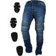 thumbnail image 1 of JuicyTrendz Men’s Motorbike Jeans Denim Motorcycle Pants with Protective Pads for Safety Blue W32 x L30, 1 of 7