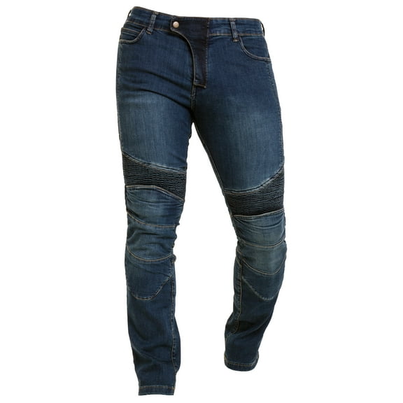 JuicyTrendz Men’s Motorbike Jeans – Motorcycle Riding Pants with Armor and Protective Lining for Safety Blue W32 x L34