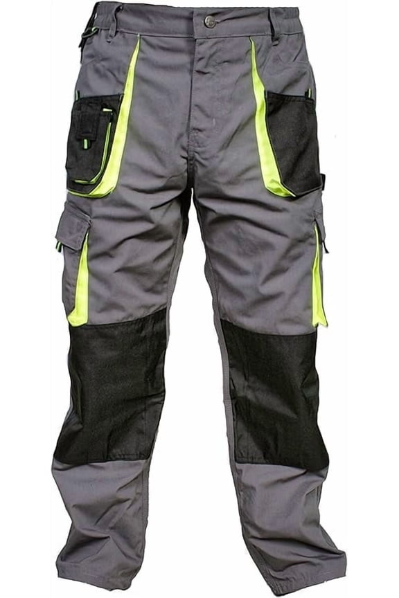 Juicy Trendz Men’s Tactical Work Pants – Utility Safety Cargo Trousers for Construction, Durable & Multi-Pocket Gray W38 x L30