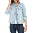 thumbnail image 1 of JuicyTrendz Women’s Wrangler Denim Jacket Sky Blue XXXL – Button-Down, Long Sleeve, Stylish Outerwear Stretch Jean Jacket, 1 of 6