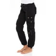 thumbnail image 1 of Juicy Trendz Women's Casual Cargo Jogger Pants & Trouser with Multi-Pockets, Elastic Waist, for Hiking & Outdoor Workwear Black L, 1 of 6