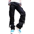 thumbnail image 1 of Juicy Trendz Women’s Utility Cargo Pants – Military Army Style Hiking Work Trousers with Multiple Pockets 2803-Black XL, 1 of 5