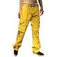 thumbnail image 1 of Juicy Trendz Women’s Utility Cargo Pants – Military Army Style Hiking Work Trousers with Multiple Pockets 2803-Yellow S, 1 of 4
