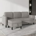 thumbnail image 1 of Juicyme 76" Sectional Sofa with Movable Storage Ottoman, Small L-Shaped Sectional Couches for Living Room/Small Space, Light Grey, 1 of 7