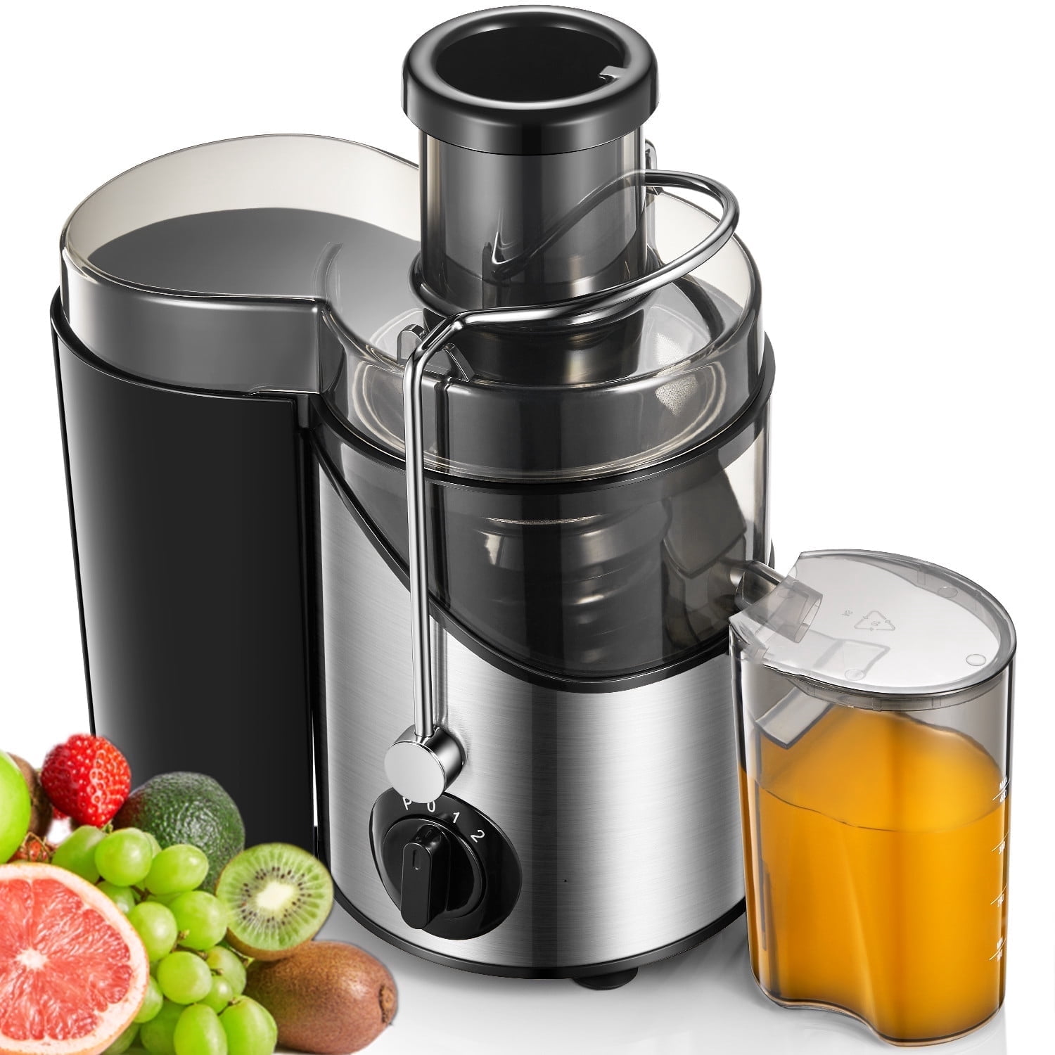Juicer Machines 400W, 3" Wide Feed Chute Juicer Extractor for Whole Fruit and Vegetables, Anti-slip Feets, 3 Speeds Setting