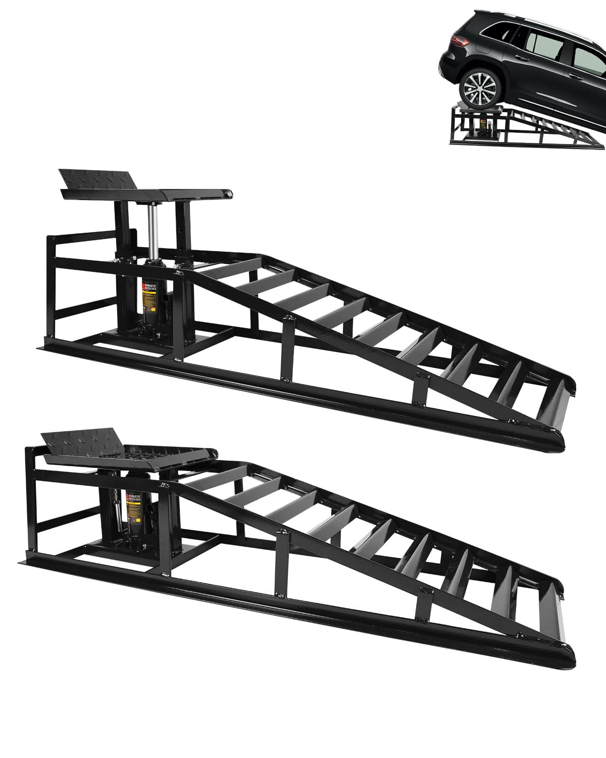 Long Service Ramps Juiluna 2 Pack Hydraulic Car Ramps 5T 11000lbs Low Profile Car Lift ...