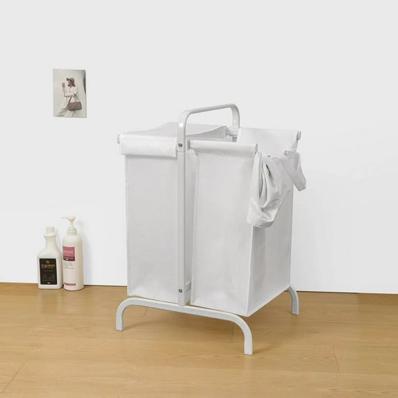 Juiluna 2 Tier Laundry Hamper Double Laundry Hamper 110L Large Oxford Clothes Basket Sorter With Lid Sorting Cards For Bedroom Bathroom Dorm Laundry Room Clothes Toys Storage