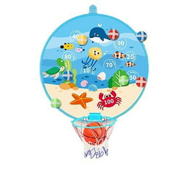 Juiluna 2-in-1 Basketball Dart Board Creative Cartoon Animal Sticky Target Ball Throwing Toy Outdoor Indoor Game for Kids