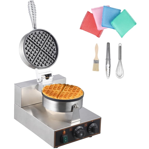 Juiluna 360° Rotating Electric Waffle Making Machine | 50-250℃ Non-Stick Flip Waffle Iron Waffle Maker Time Control Temperature Adjustable, 110V 1200W