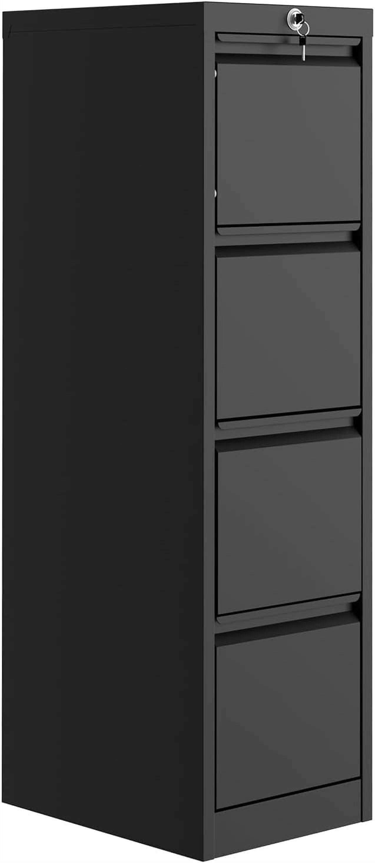 Juiluna 4-Drawer File Cabinet with Lock - Heavy Duty Metal Filing Cabinet for Letter/Legal/A4/F4 Documents - Vertical Storage for Home Office | Requires Assembly, Black