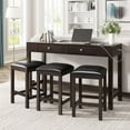 thumbnail image 1 of Juiluna 4-piece Table Chair Set Built-in USB Port Space Saving Design Furniture Set with 3 Stools Perfect for Small Apartments Studios, 1 of 9