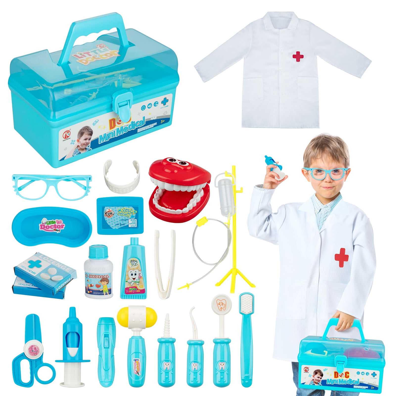 Juiluna Dentist Kit for Kids, 3 in 1 Dentist Toys for Kids, Pretend Play  Medical Doctor Kit with Teeth Toy and Dental Accessories, Toys for Boys  Girls 3 4 5 Years Old 34Pcs 