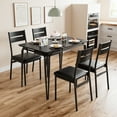 thumbnail image 1 of Juiluna Dining Table for 4, Small Table and Chairs Set of 4, Square Dinette Set for 4, Dinner Table Set, 5 Piece Kitchen & Dining Room Sets for Small Space, Apartment, Black/Vintage/Grey, 1 of 9