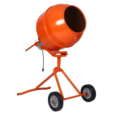 Juiluna Electric Concrete Mixer 1/2 Horsepower Motor 5 Cu Ft Portable Cement Mixing Machine With Wheel ETL Certificated Copper Motor